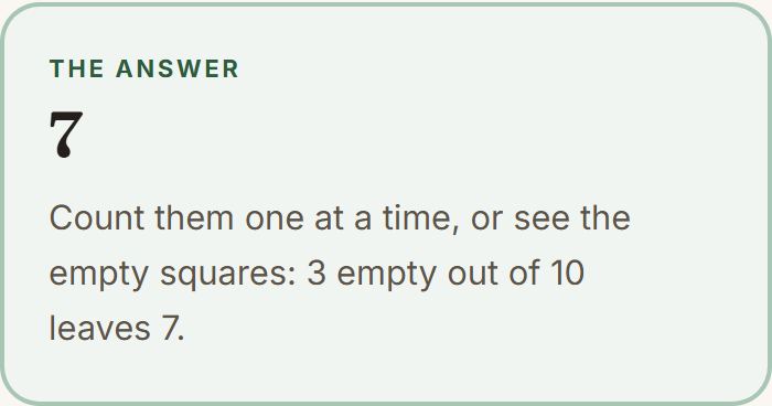 The answer, with the working spelled out underneath.