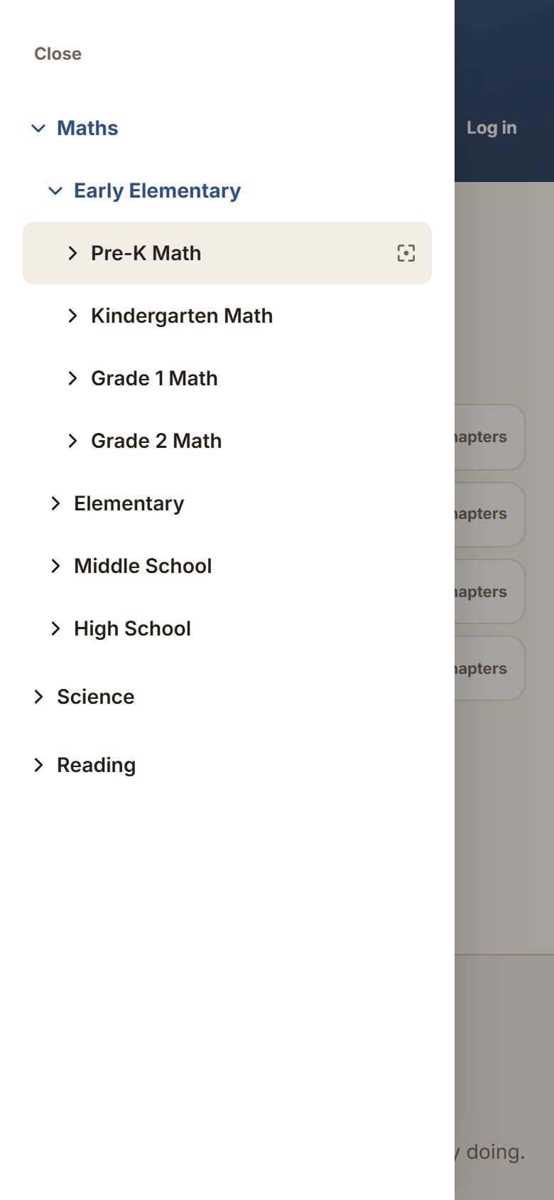 Browsing courses on a phone.