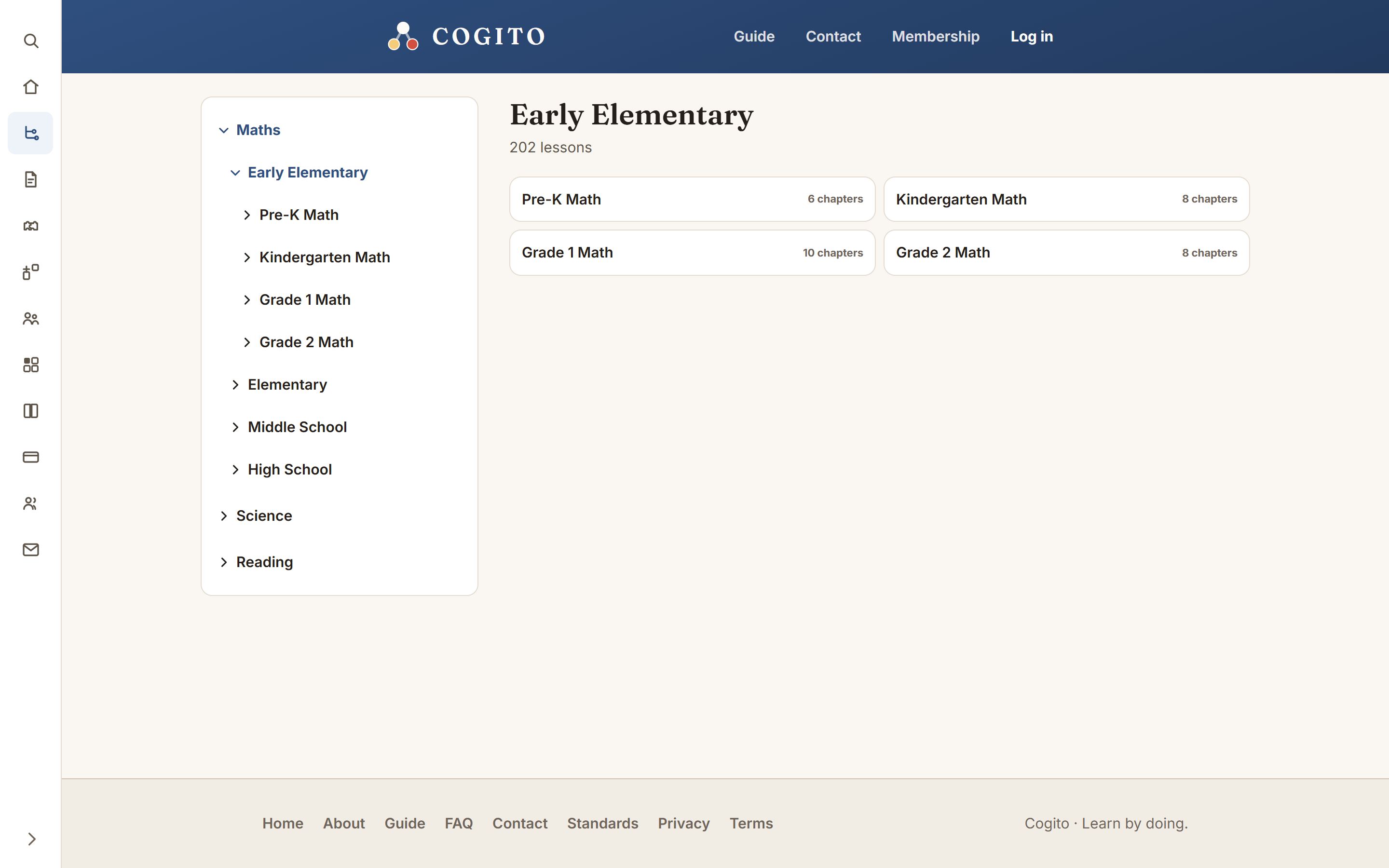 The course list. Tap down the left, and the right-hand side shows what you picked.