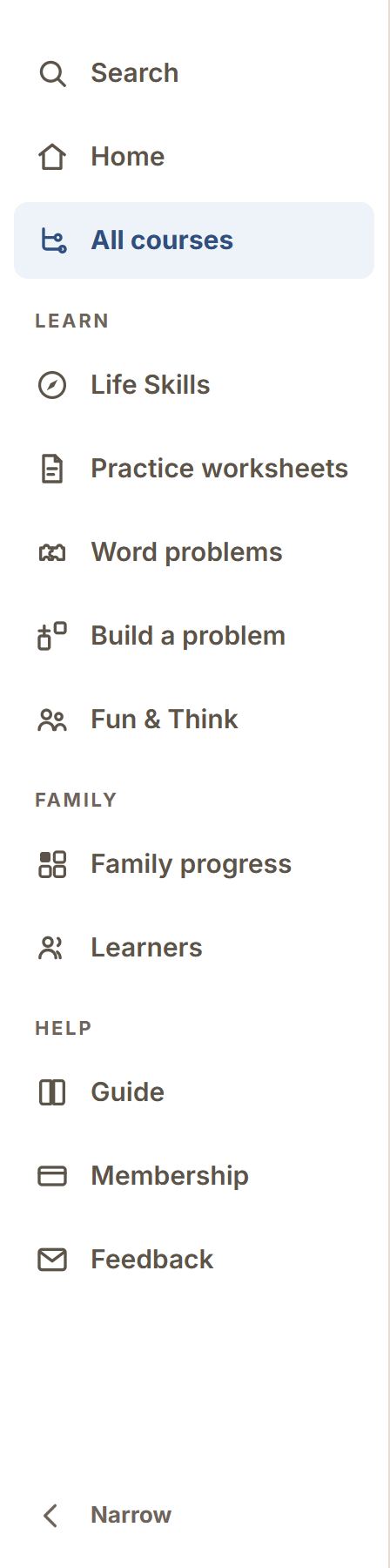 The menu on a computer, in its three groups.