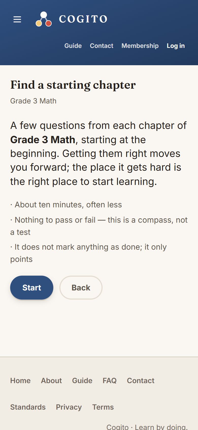 What you see before the questions begin.
