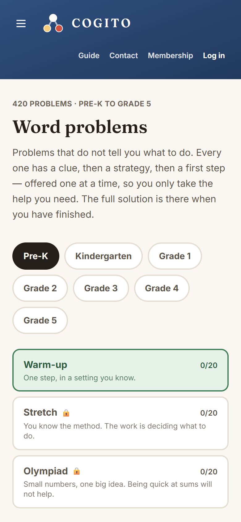 Pick a grade along the top, then a tier.